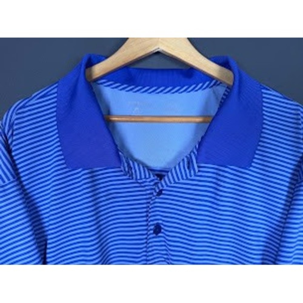 Antigua Desert Dry Mens Blue Striped Hilton Head Golf Polo Shirt XXXL 3XL
